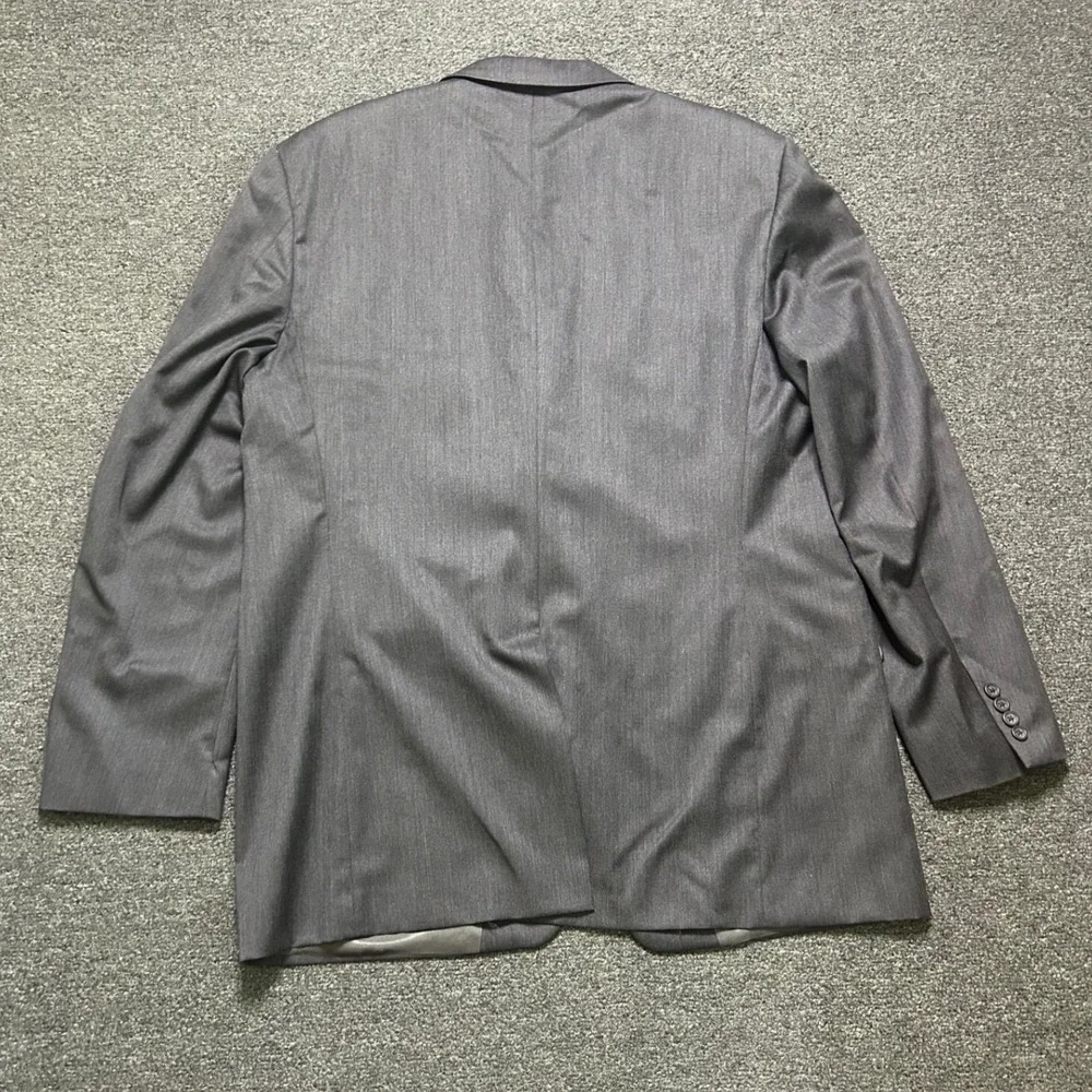 Burberry London Suit Charcoal Gray Mens 46L 40x30 Wool Two Button Pleated‎ Cuff
